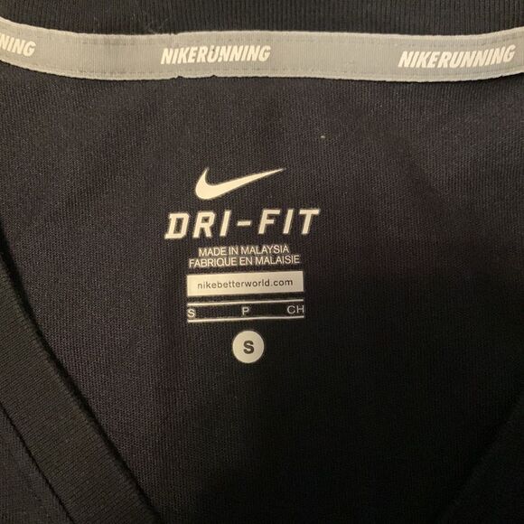 Women's Nike Running Dri Fit Fast or Last Gray Orange Vneck T Shirt - Picture 3 of 3